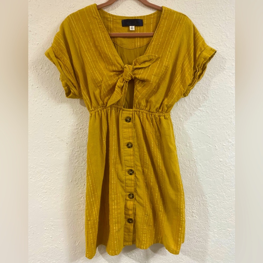Blue Rain Tie-Front Sundress